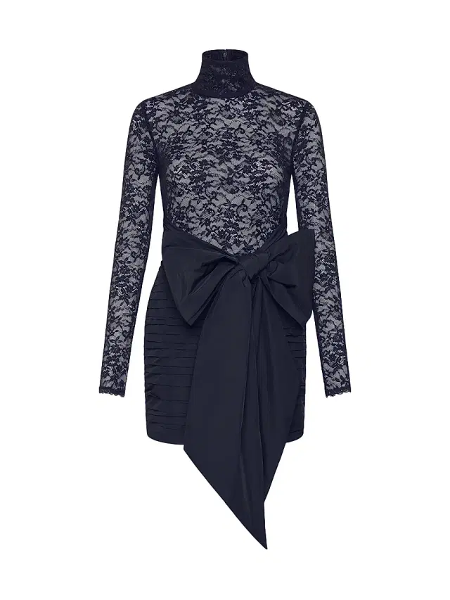 Rebecca Vallance Women's Nicky Hilton x  Delta Lace & Taffeta Bow Minidress - Black