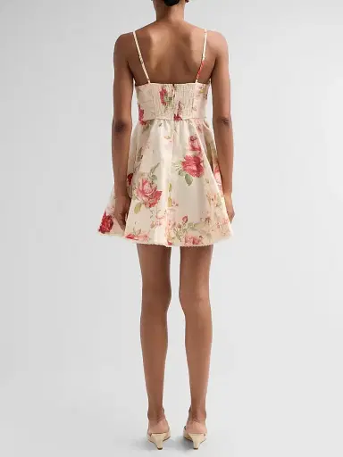 Zimmermann Women's Roselight Picnic Floral Mini Dress - Cream Rose Floral - Size 8 | Thumbnail 3 Zimmermann Women's Roselight Picnic Floral Mini Dress - Cream Rose Floral - Size 8 | Thumbnail 3
