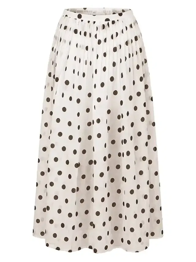 Nicholas the Label Women's Marit Polka Dot Midi Skirt -  Black Polka Dot