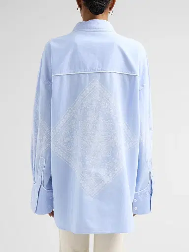 Ksubi Women's Higher Than Heaven Astra Bandana Cotton Shirt - Blue - Size Medium | Thumbnail 3 Ksubi Women's Higher Than Heaven Astra Bandana Cotton Shirt - Blue - Size Medium | Thumbnail 3