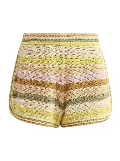 Zimmermann Women's Indra Stripe Crochet Cotton Shorts - Size 10 | Thumbnail 1 Zimmermann Women's Indra Stripe Crochet Cotton Shorts - Size 10 | Thumbnail 1