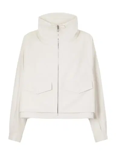 Loewe Leather-trimmed Anagram-embroidered cropped cotton and silk-blend gabardine jacket | Thumbnail 1