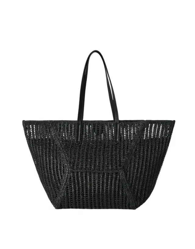 Brunello Cucinelli BC Duo bag in techno raffia knit with monili