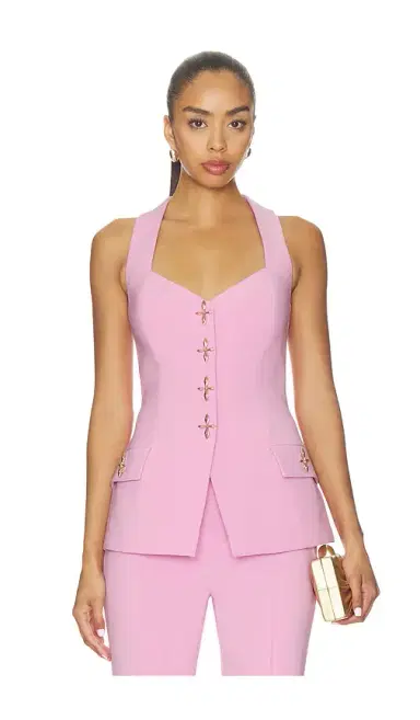 Nadine Merabi Zoe Pink Waistcoat | Thumbnail 1 Nadine Merabi Zoe Pink Waistcoat | Thumbnail 1