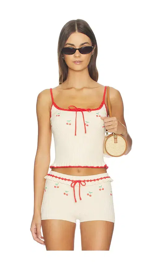 Felina Cherry Embroidered Tank