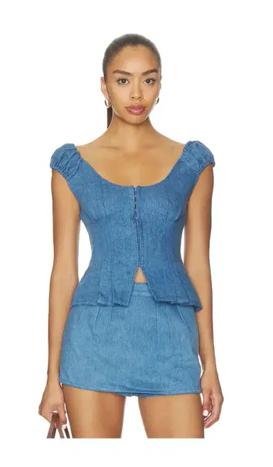 Lovers and Friends Mabel Denim Top | Thumbnail 1 Lovers and Friends Mabel Denim Top | Thumbnail 1