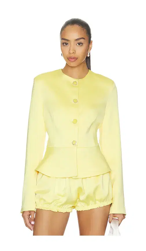 Milkwhite Satin Button Up Blazer