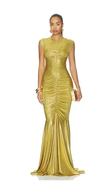 Norma Kamali Sleeveless V Neck Fishtail Gown | Thumbnail 1 Norma Kamali Sleeveless V Neck Fishtail Gown | Thumbnail 1