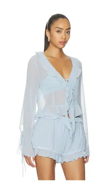 Milkwhite Ruffle Long Sleeve Shirt | Thumbnail 2 Milkwhite Ruffle Long Sleeve Shirt | Thumbnail 2