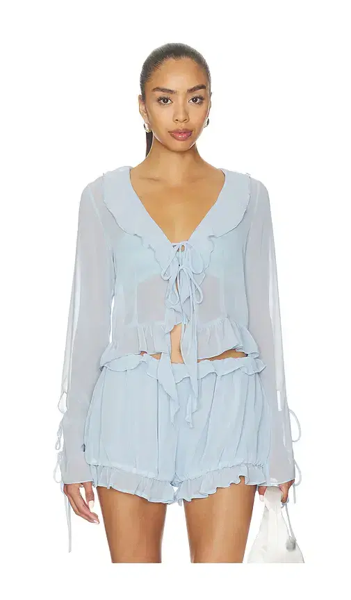 Milkwhite Ruffle Long Sleeve Shirt