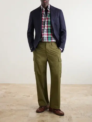 Drake's Button-Down Collar Checked Cotton Shirt - Men | Thumbnail 2