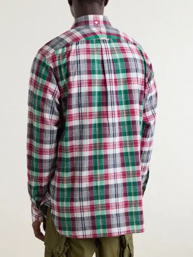 Drake's Button-Down Collar Checked Cotton Shirt - Men | Thumbnail 4