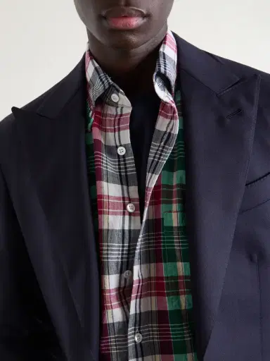 Drake's Button-Down Collar Checked Cotton Shirt - Men | Thumbnail 5