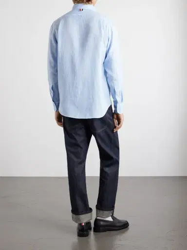 Thom Browne Garment-Dyed Linen Shirt - Men | Thumbnail 4
