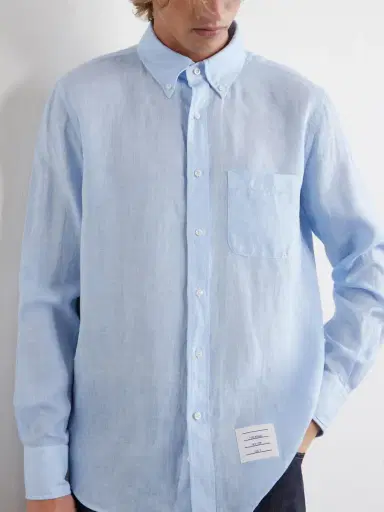 Thom Browne Garment-Dyed Linen Shirt - Men | Thumbnail 5