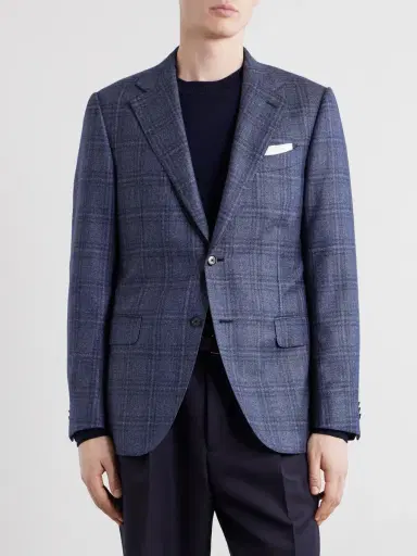 Caruso Norma Checked Wool Blazer - Men | Thumbnail 3