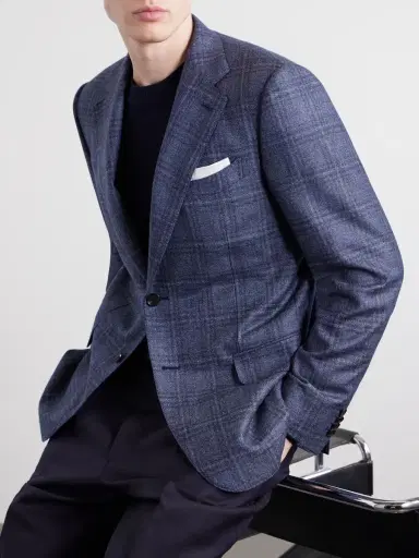 Caruso Norma Checked Wool Blazer - Men | Thumbnail 5