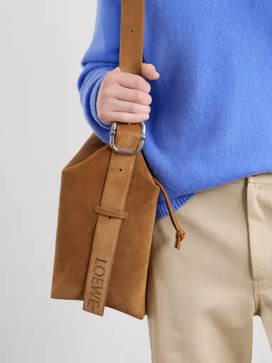 Loewe Loop Logo-Debossed Suede Messenger Bag - Men | Thumbnail 5