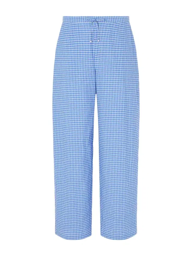 Loewe Paula's Ibiza Straight-Leg Anagram-Embroidered Checked Cotton-Poplin Trousers - Men