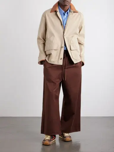 Loewe Paula's Ibiza Leather-Trimmed Cotton-Twill Blouson Jacket - Men | Thumbnail 2 Loewe Paula's Ibiza Leather-Trimmed Cotton-Twill Blouson Jacket - Men | Thumbnail 2