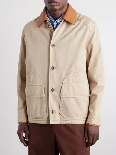 Loewe Paula's Ibiza Leather-Trimmed Cotton-Twill Blouson Jacket - Men | Thumbnail 3 Loewe Paula's Ibiza Leather-Trimmed Cotton-Twill Blouson Jacket - Men | Thumbnail 3