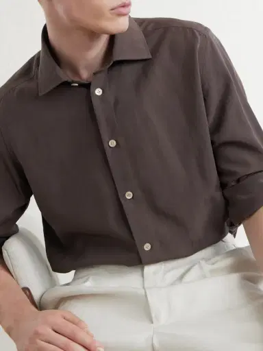 ELEVENTY Lyocell, Linen and Cotton-Blend Shirt - Men | Thumbnail 5 ELEVENTY Lyocell, Linen and Cotton-Blend Shirt - Men | Thumbnail 5
