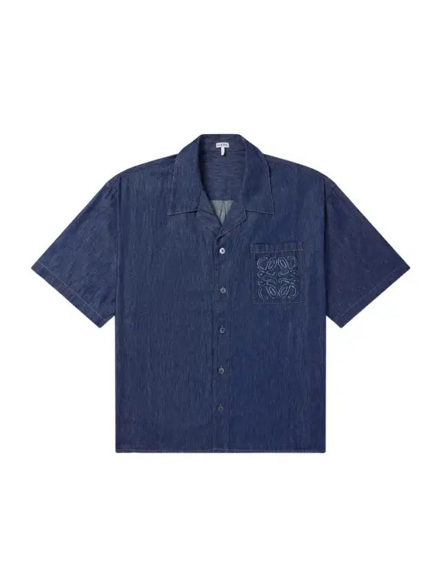 Loewe Camp-Collar Anagram-Detail Denim Shirt - Men