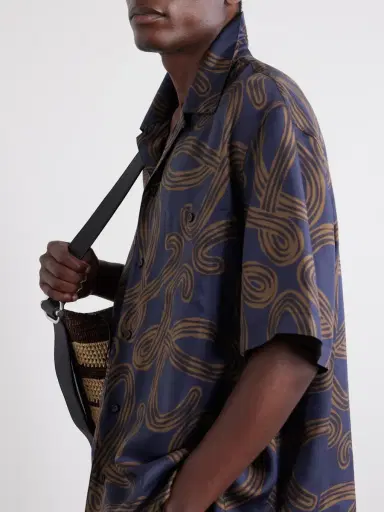 Loewe Paula's Ibiza Convertible-Collar Printed Silk-Satin Shirt - Men | Thumbnail 5