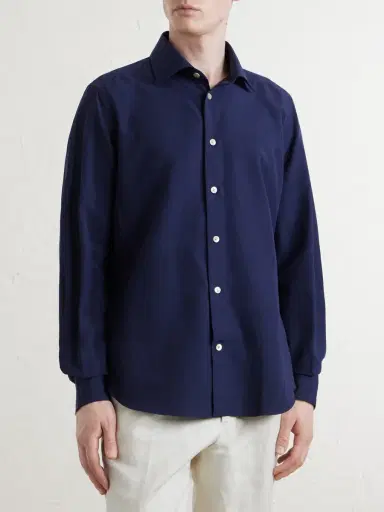 ELEVENTY Lyocell, Linen and Cotton-Blend Shirt - Men | Thumbnail 3
