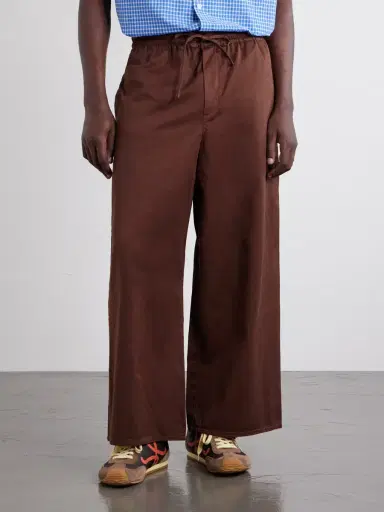 Loewe Paula's Ibiza Wide-Leg Anagram-Embroidered Cotton Drawstring Trousers - Men | Thumbnail 3 Loewe Paula's Ibiza Wide-Leg Anagram-Embroidered Cotton Drawstring Trousers - Men | Thumbnail 3