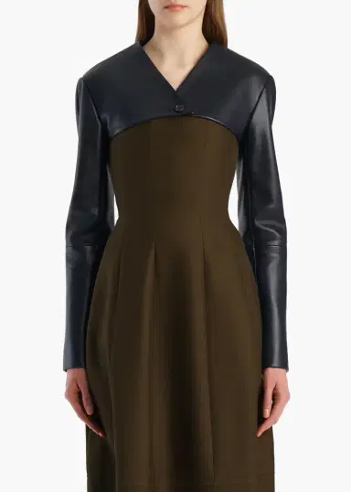 Khaite Onno Jacket In Dark Navy Leather | Thumbnail 3