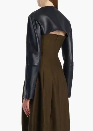 Khaite Onno Jacket In Dark Navy Leather | Thumbnail 4