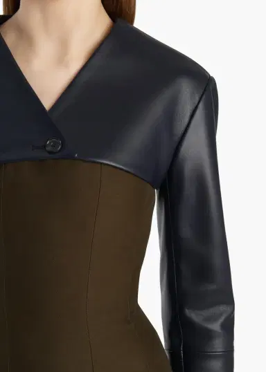 Khaite Onno Jacket In Dark Navy Leather | Thumbnail 5