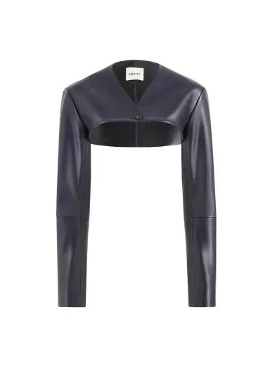 Khaite Onno Jacket In Dark Navy Leather | Thumbnail 1