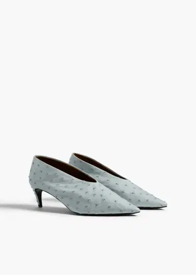 Khaite Miriam Pump In Frost Ostrich | Thumbnail 2 Khaite Miriam Pump In Frost Ostrich | Thumbnail 2