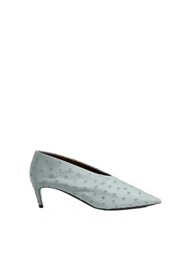 Khaite Miriam Pump In Frost Ostrich | Thumbnail 1 Khaite Miriam Pump In Frost Ostrich | Thumbnail 1