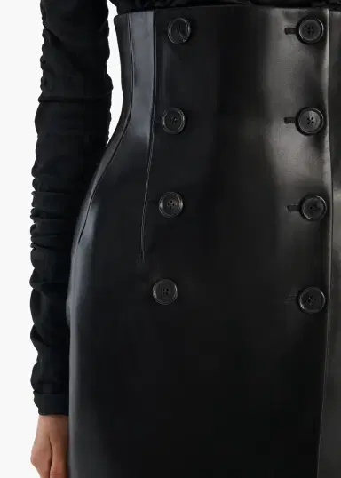 Khaite Luiza Skirt In Black Leather | Thumbnail 5 Khaite Luiza Skirt In Black Leather | Thumbnail 5