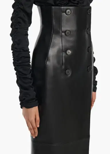 Khaite Luiza Skirt In Black Leather | Thumbnail 6 Khaite Luiza Skirt In Black Leather | Thumbnail 6