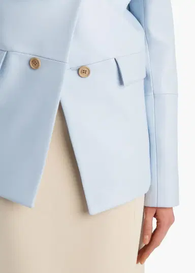 Khaite Rolo Jacket In Sky Blue Leather | Thumbnail 6 Khaite Rolo Jacket In Sky Blue Leather | Thumbnail 6