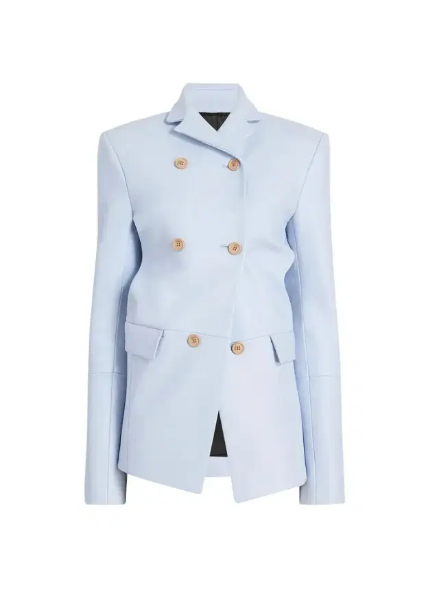 Khaite Rolo Jacket In Sky Blue Leather