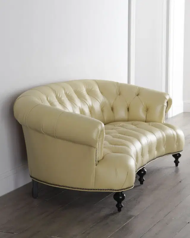 Old Hickory Tannery Lenoir Leather Tufted Sofa 70.5"