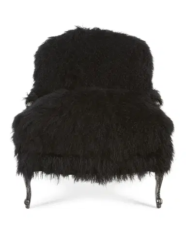 Old Hickory Tannery Worthen Noir Sheepskin Chair | Thumbnail 2