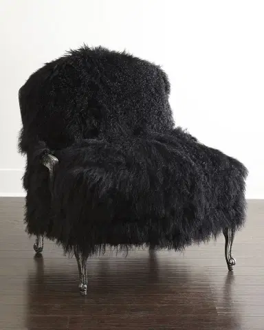 Old Hickory Tannery Worthen Noir Sheepskin Chair | Thumbnail 1