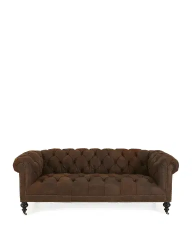 Old Hickory Tannery Morgan Rustic-Suede Chesterfield Sofa 86" | Thumbnail 2 Old Hickory Tannery Morgan Rustic-Suede Chesterfield Sofa 86" | Thumbnail 2