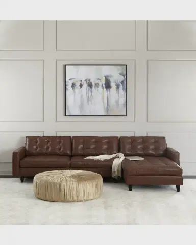 Old Hickory Tannery Barnes Leather Right-Arm Chaise Sectional | Thumbnail 2