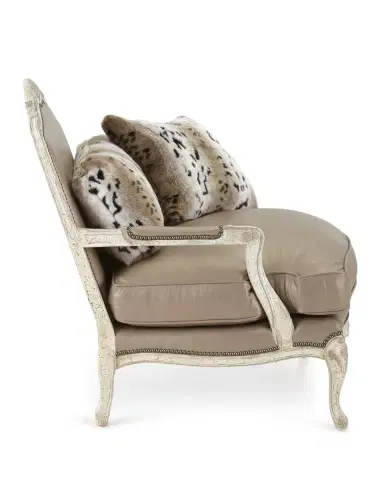 Old Hickory Tannery Dusk Leather Bergere Chair | Thumbnail 2 Old Hickory Tannery Dusk Leather Bergere Chair | Thumbnail 2