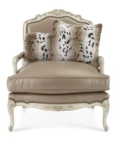 Old Hickory Tannery Dusk Leather Bergere Chair | Thumbnail 3 Old Hickory Tannery Dusk Leather Bergere Chair | Thumbnail 3