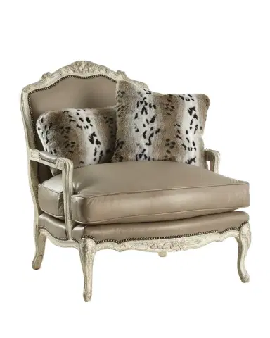 Old Hickory Tannery Dusk Leather Bergere Chair | Thumbnail 1 Old Hickory Tannery Dusk Leather Bergere Chair | Thumbnail 1