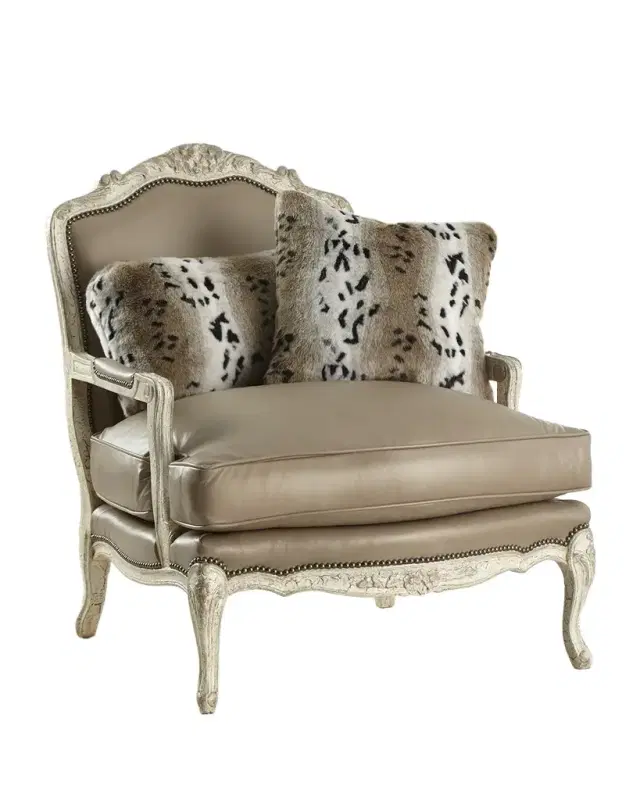 Old Hickory Tannery Dusk Leather Bergere Chair