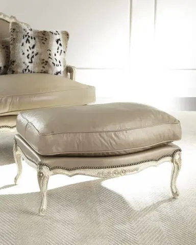 Old Hickory Tannery Dusk Leather Bergere Ottoman | Thumbnail 1